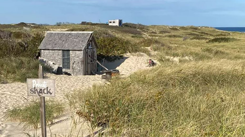 Tiny dune shack on the beach