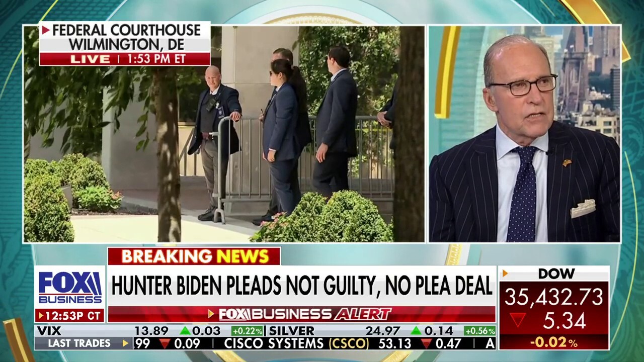FOX Business host Larry Kudlow weighs on the Hunter Biden case amid the president’s son pleading not guilty after the plea deal in the tax case falls apart on the ‘Big Money Show.’