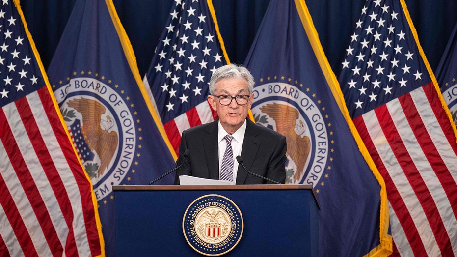 Federal Reserve Board Chair Jerome Powell speaks during a news conference